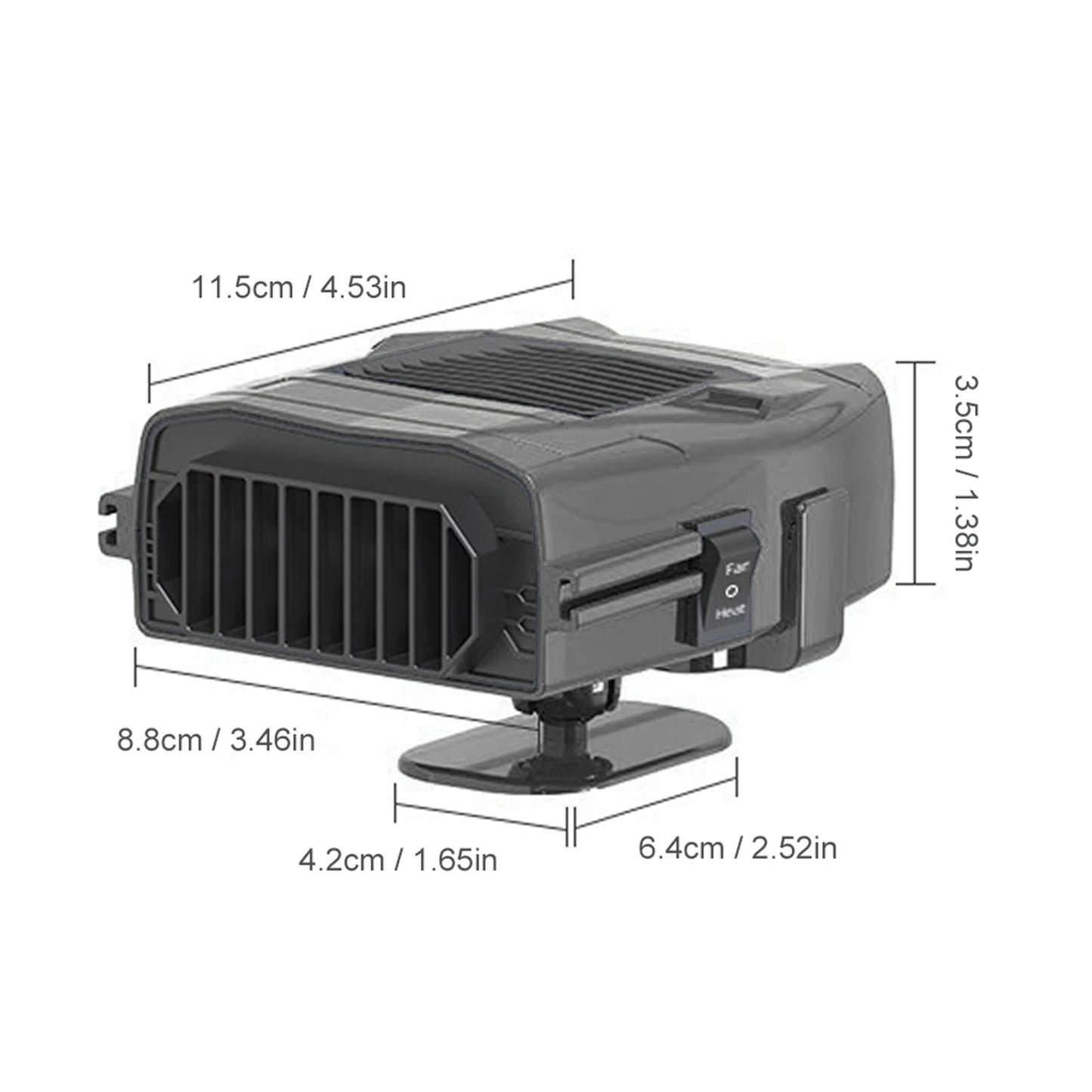 Portable 12V Car Heater Fan - 360° Rotation, 150W