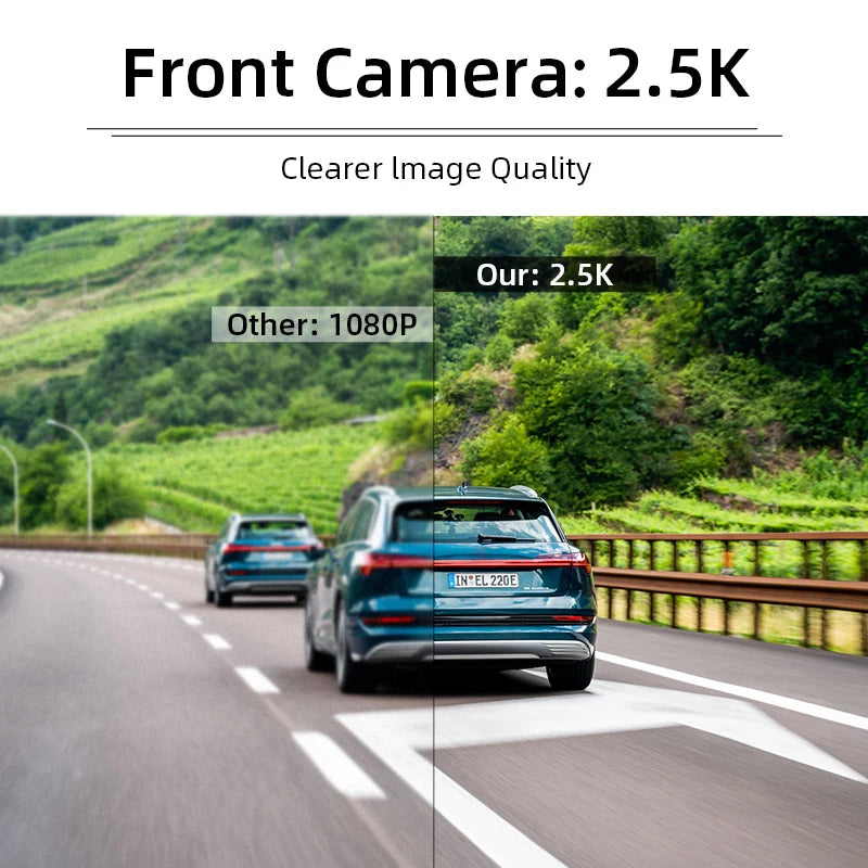 10-inch 2.5K+1080P Car DVR Touch Screen Video Recorder Dual Lens Rear view Mirror
