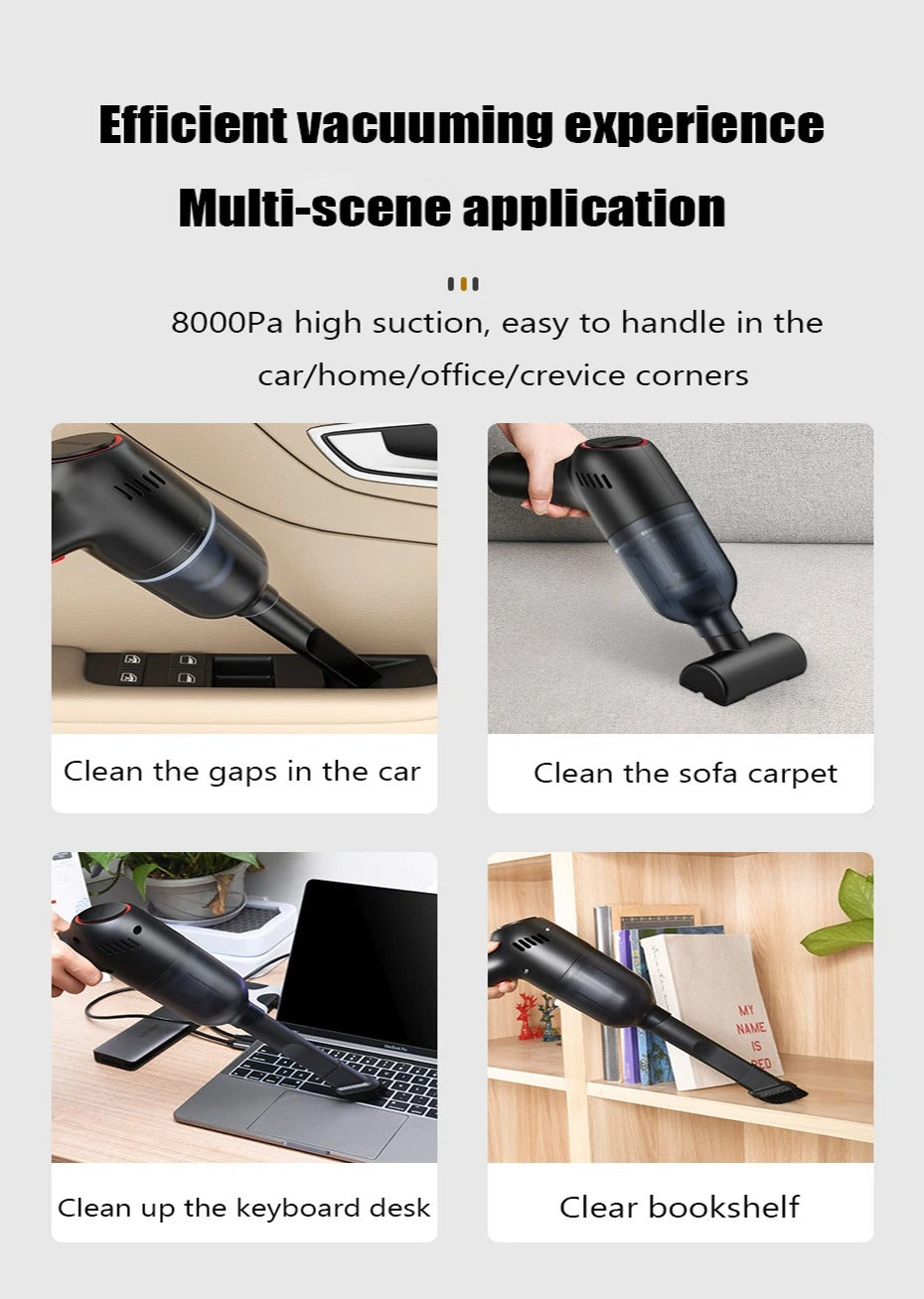 8000pa Wireless Mini Vacuum Cleaner Strong Suction Portable Low Noise