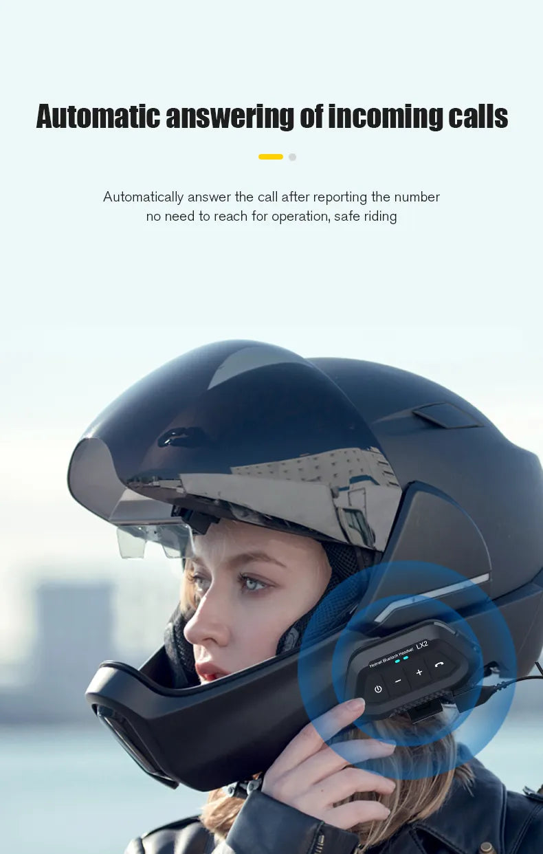Helmet-Mounted Bluetooth Hands-Free Kit with Waterproof Feature