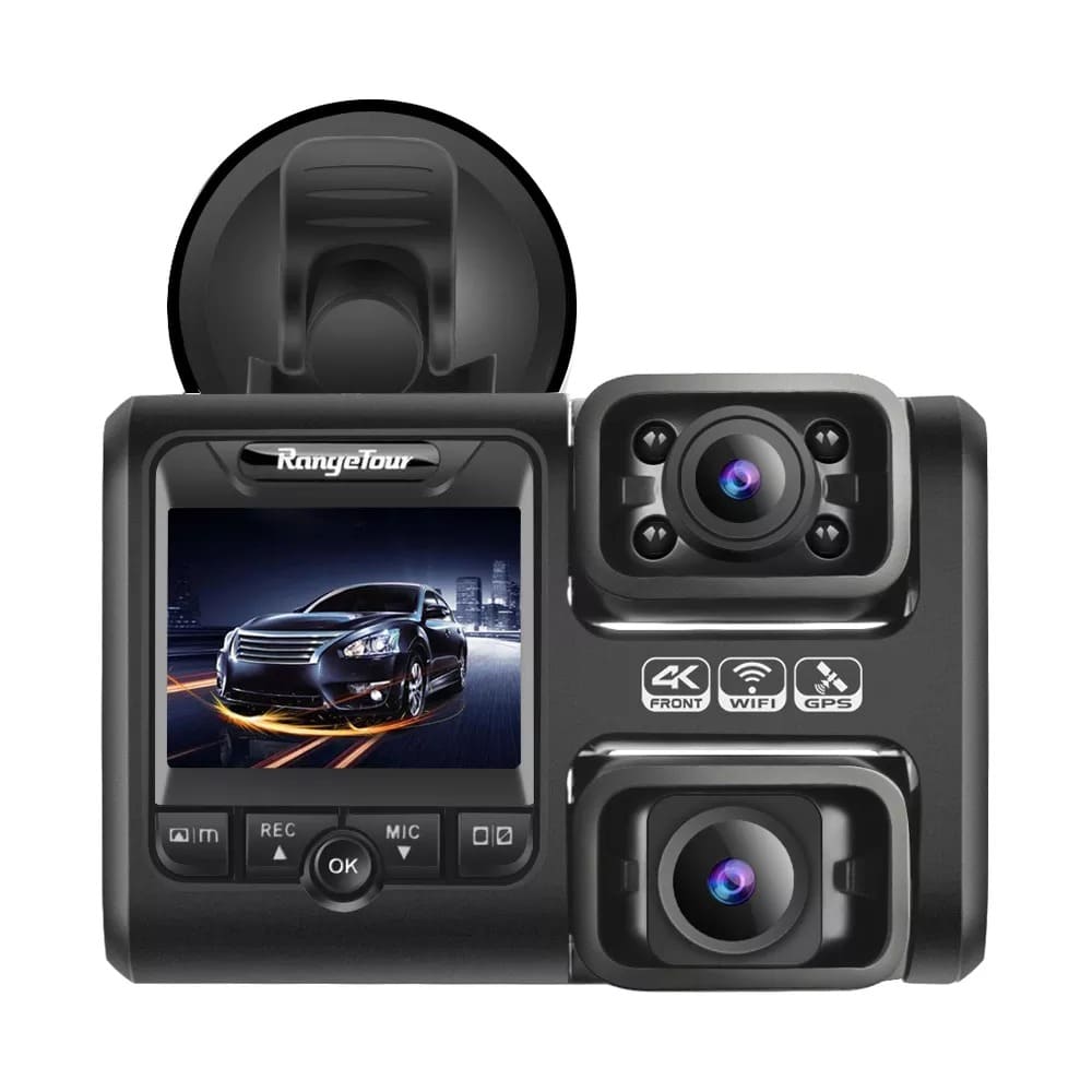4K Dual-Lens Car DVR with GPS Logger & Night Vision
