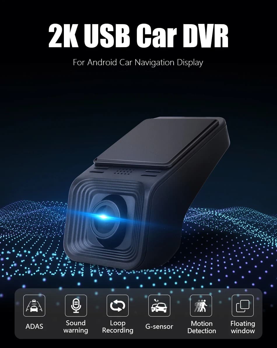 2K Full HD Car DVR Dash Cam with ADAS for Android Multimedia Player