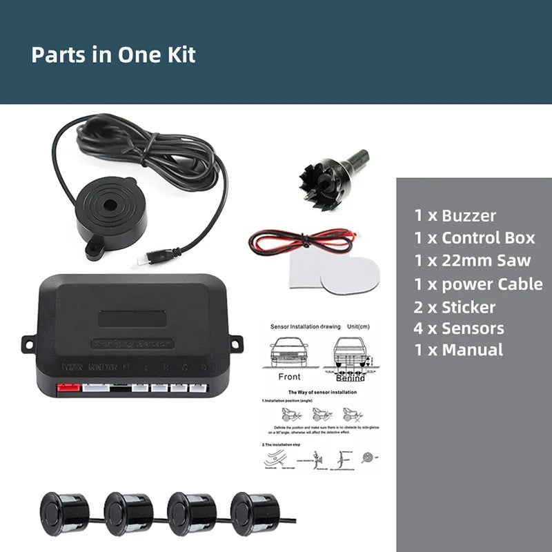 4-Sensor Car Parking Sensor Kit with Buzzer
