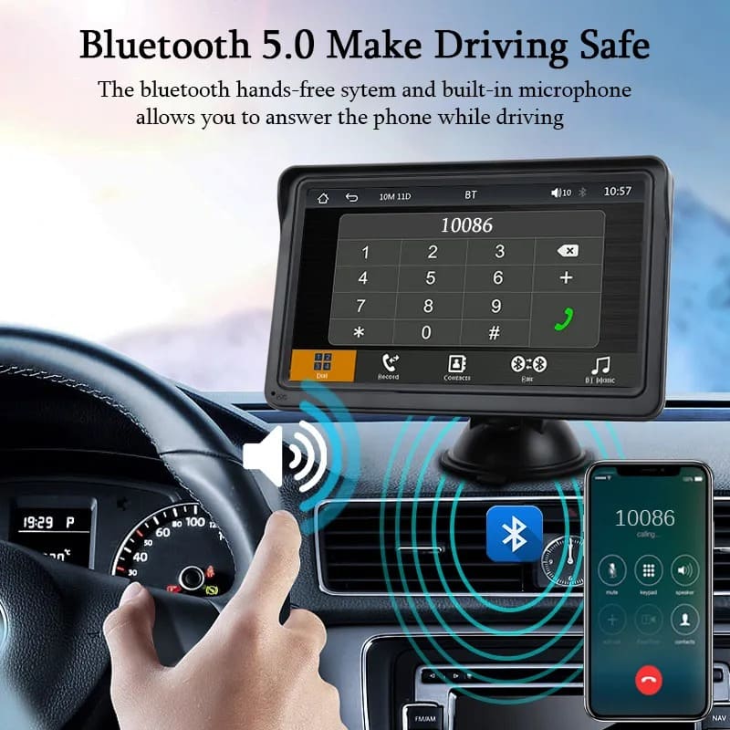 7-inch Touch Screen Car Multimedia Player with CarPlay, Android Auto, USB, AUX, and Rear View Camera Support
