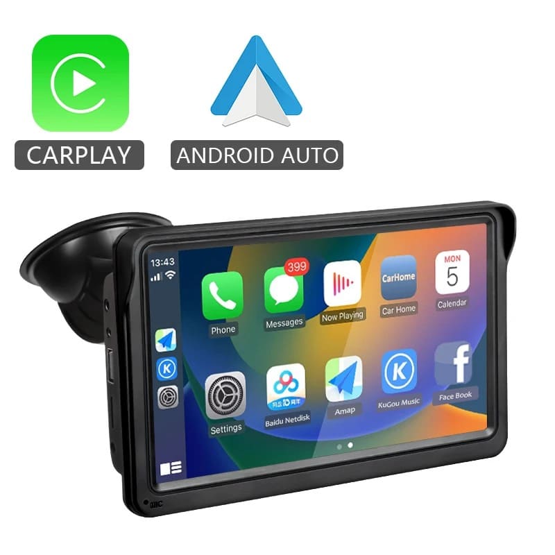 7-inch Touch Screen Car Multimedia Player with CarPlay, Android Auto, USB, AUX, and Rear View Camera Support